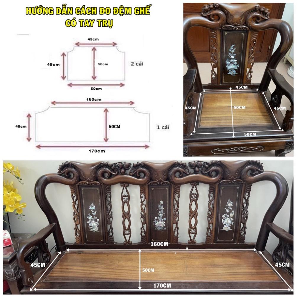 Đệm trải Ghế Gỗ, Đệm bông ép loại 1 dày 5,5cm , Đệm sofa hoàng gia không biến dạng