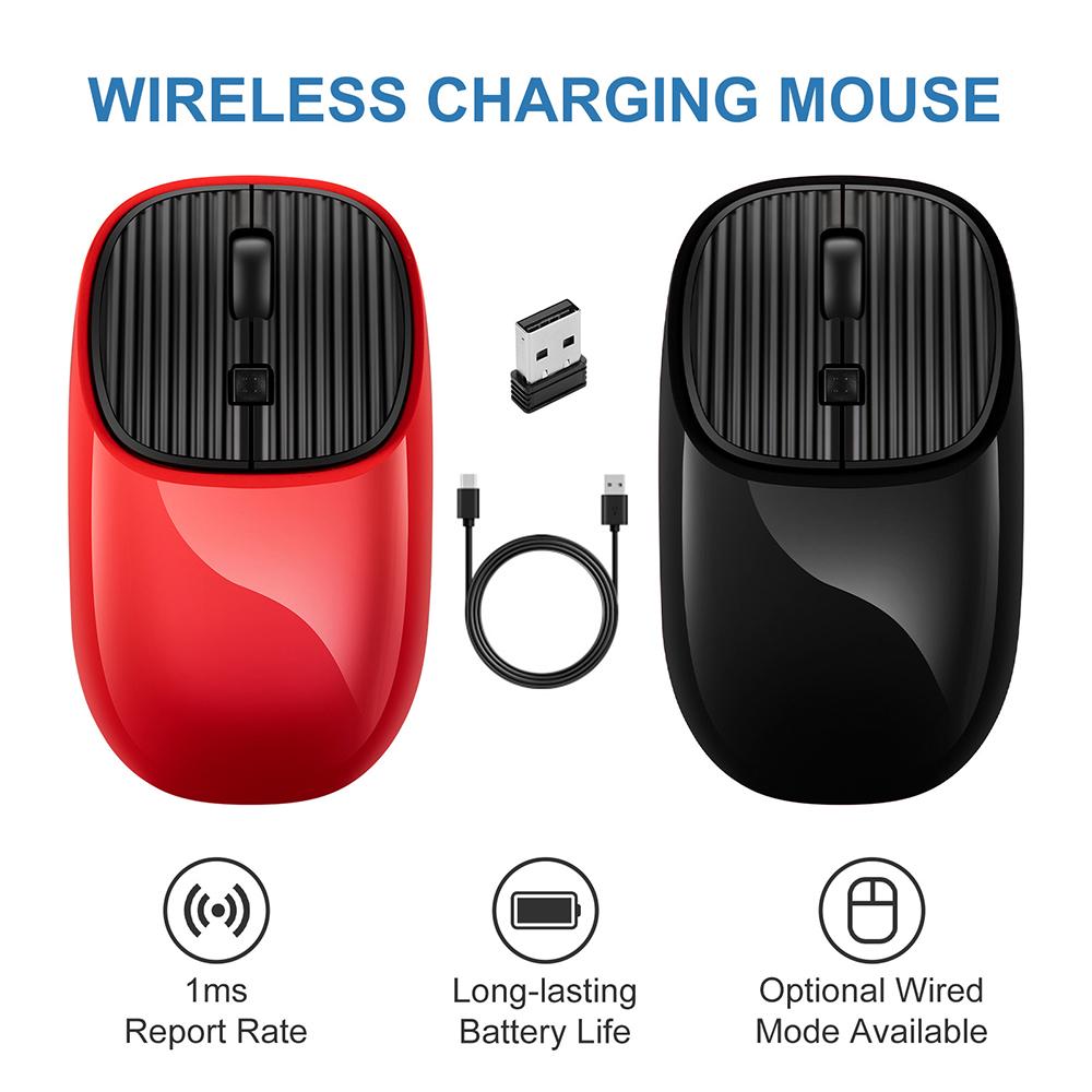2.4G USB Sạc Không Dây Chuột Quang Chơi Game Chuột 1600Dpi Được Xây Dựng Trong Pin Sạc Nhà Chuột Chơi Game Cho máy Tính Laptop