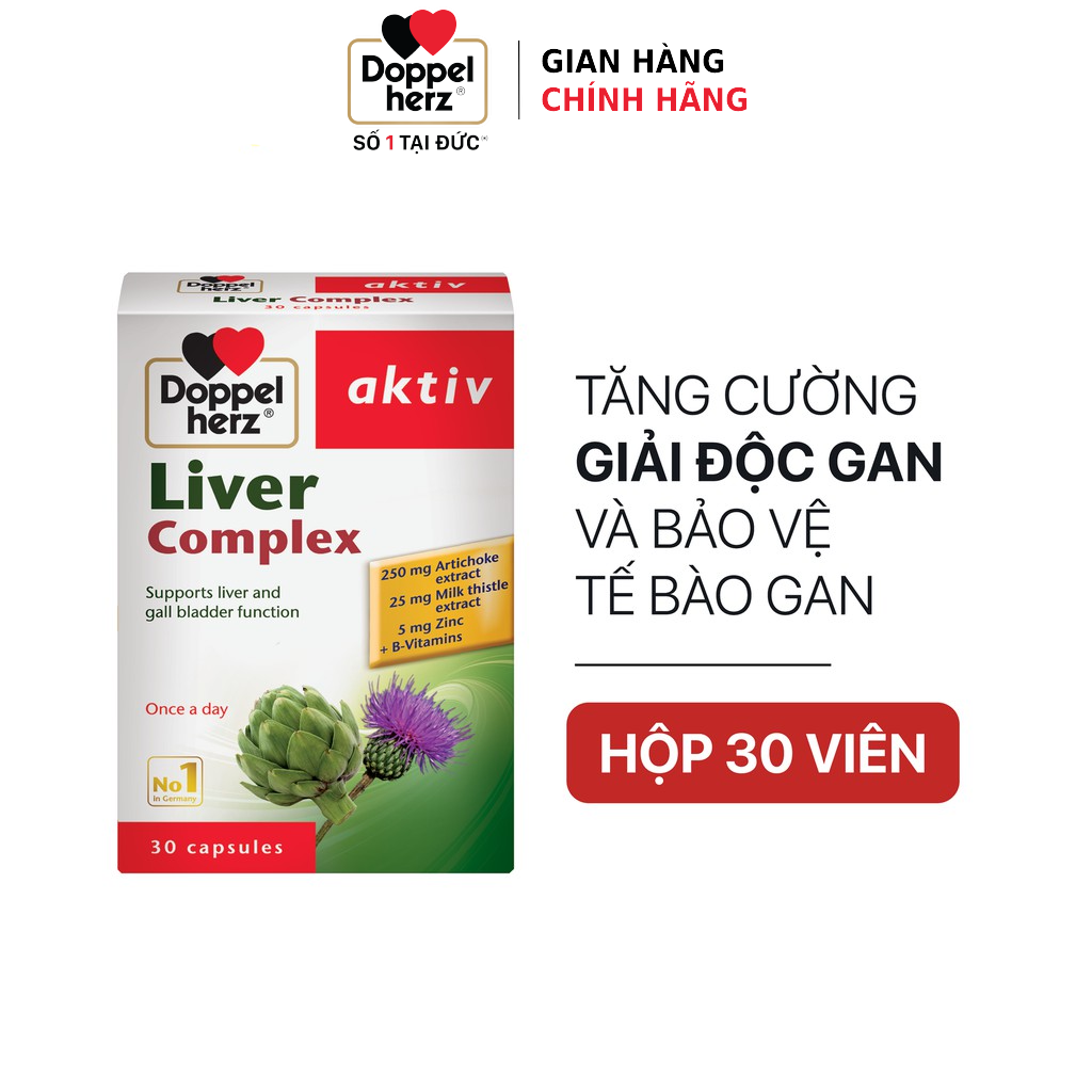 Viên uống hỗ trợ giải độc gan, hạ men gan Doppelherz Aktiv Liver Complex
