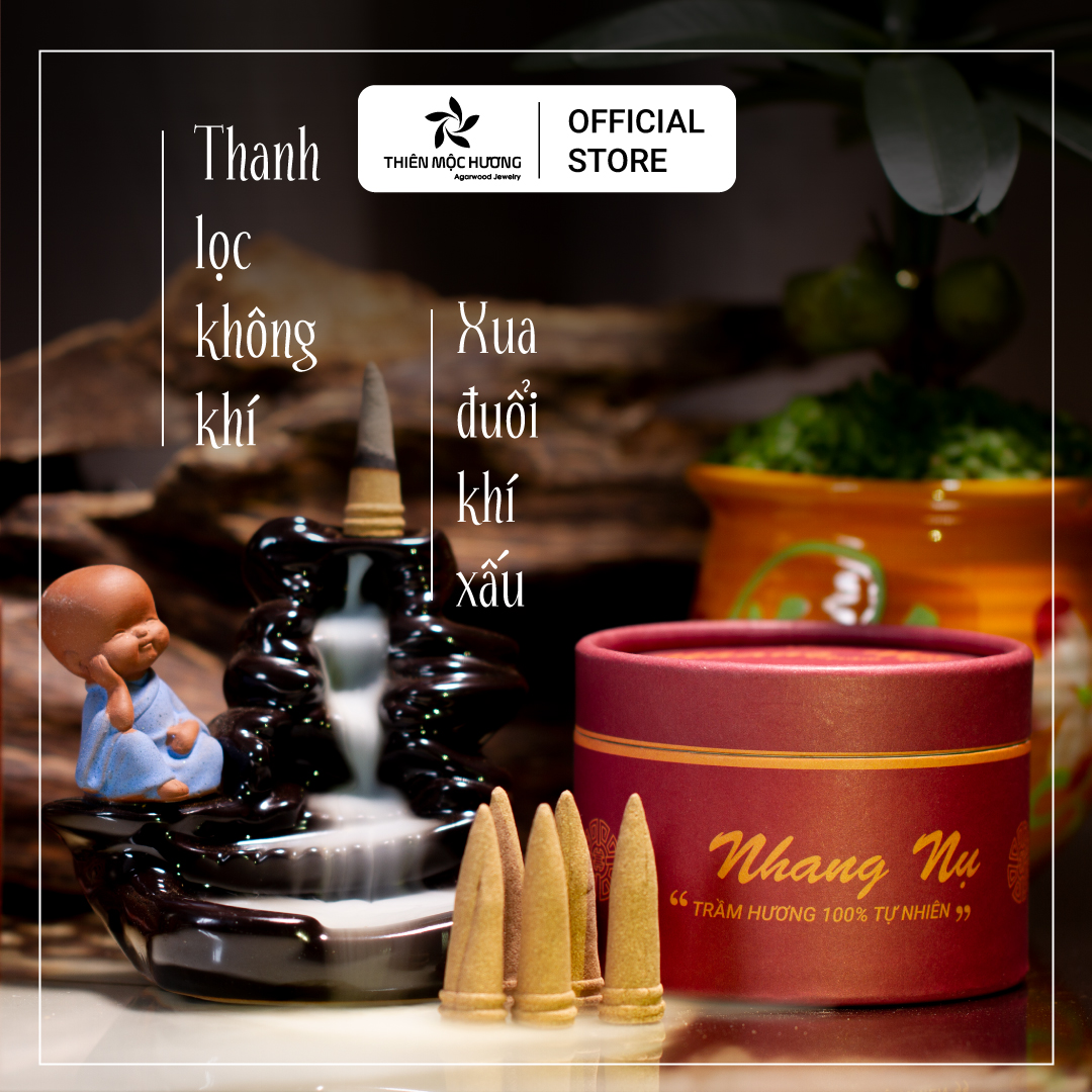 Mua nhang nụ tặng thác khói - Nhang Nụ Trầm Hương Cao Cấp - 16 năm - Mùi hương thơm ngọt, an toàn cho phòng điều hòa - Thiên Mộc Hương