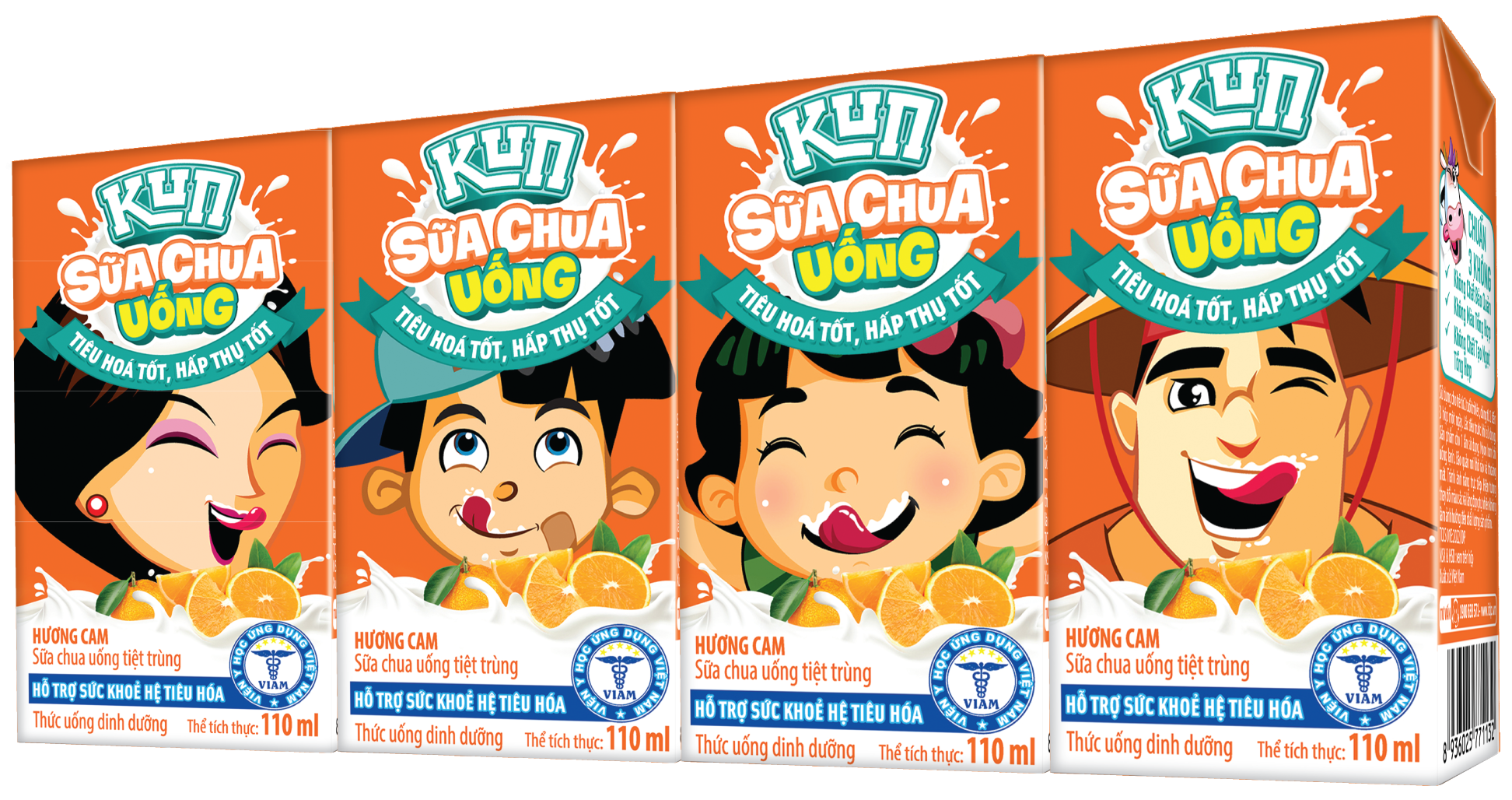 Kun sữa chua uống hương cam thùng 48 hộp x110ml