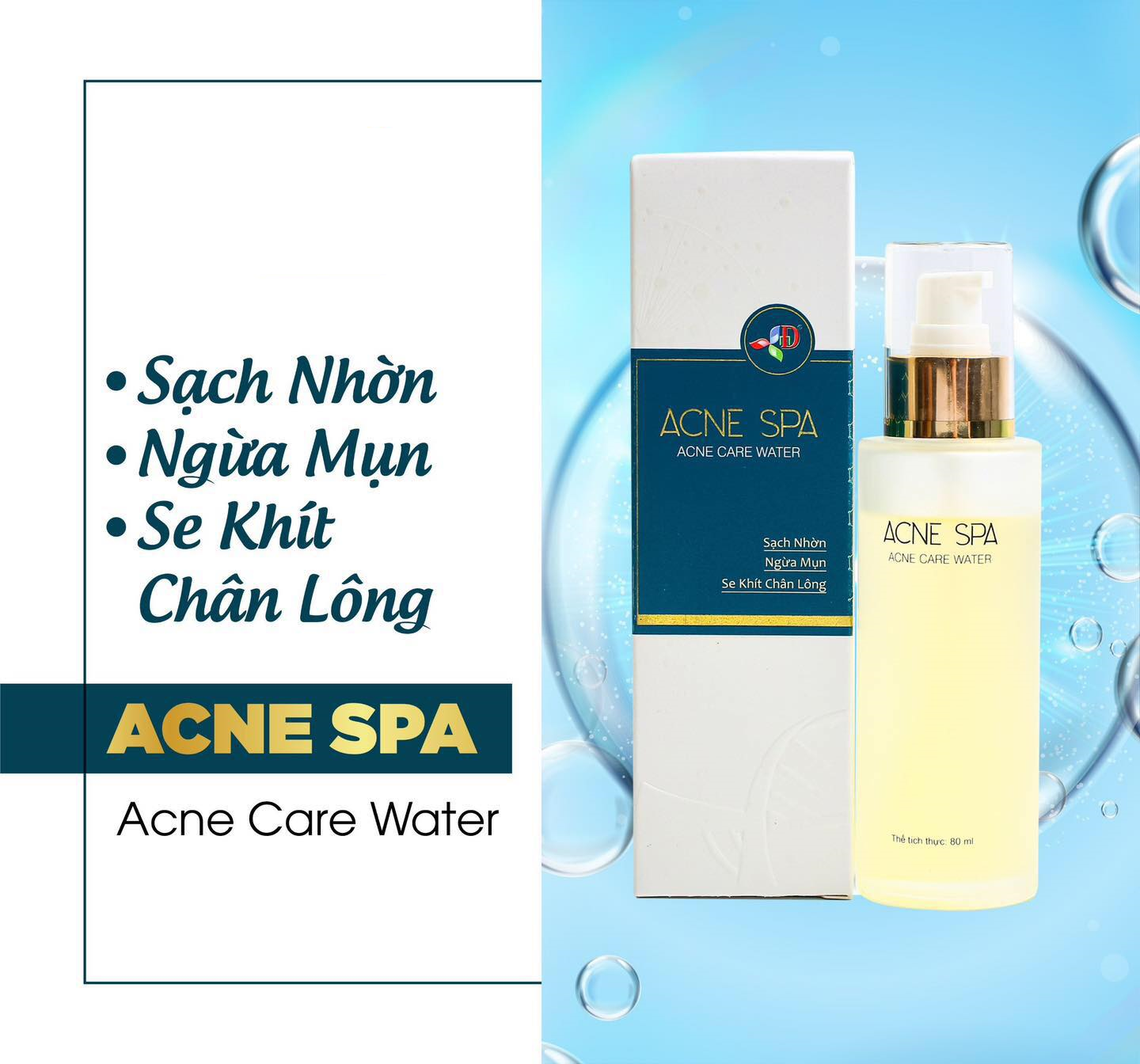 Nước hoa hồng làm sạch nhờn Acne Spa Acne Care Water - 80ml - Làm sáng da và cân bằng độ nhờn trên da
