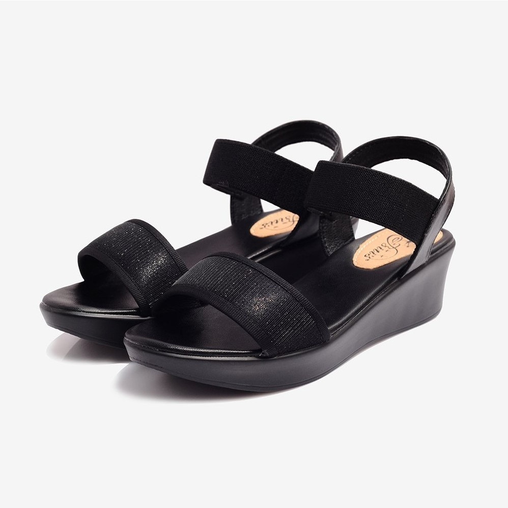 Sandal nữ Đế Xuồng Cao 5cm-DPW0635DEN