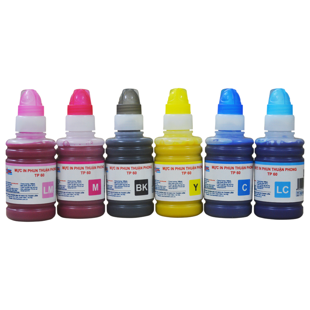Mực in phun Thuận Phong PIGMENT TP60 dùng cho máy in phun Epson Stylus Photo T60 / 1390 / R330 / T50 / R270 / R290 / R295 / R390 - Hàng chính hãng
