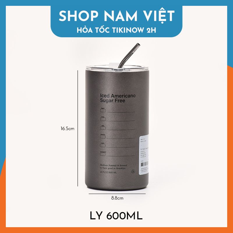 Ly Giữ Nhiệt Phong Cách Trẻ Trung, Chất Liệu Inox304, Giữ Nóng Lạnh, Kèm Ống Hút - Chính Hãng NAVIVU