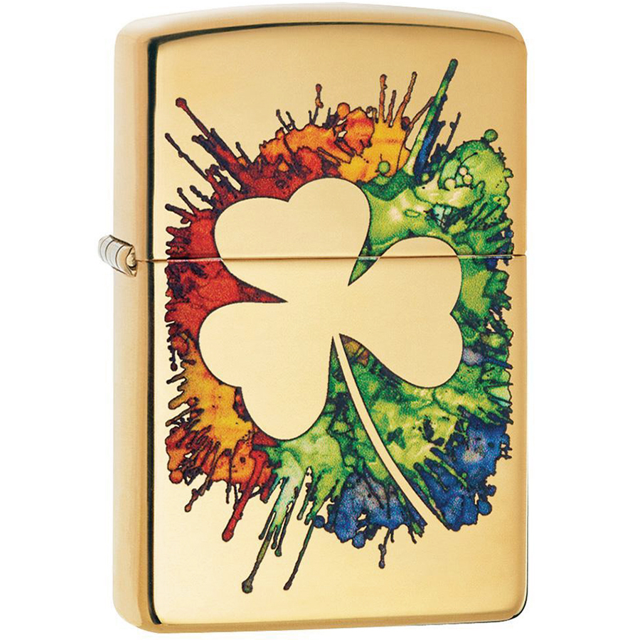 Bật Lửa Zippo 49125 – Zippo Graffiti Clover Design High Polish Brass