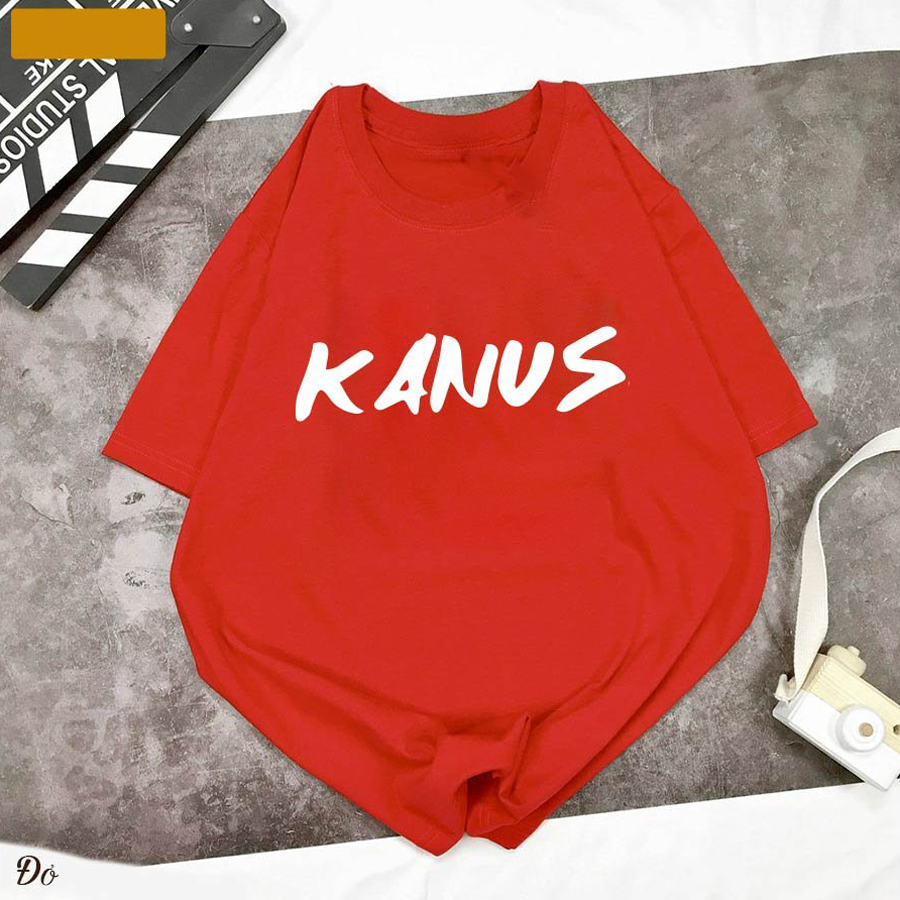 Áo Thun Nữ Màu Xanh Rêu In Chữ KANUS