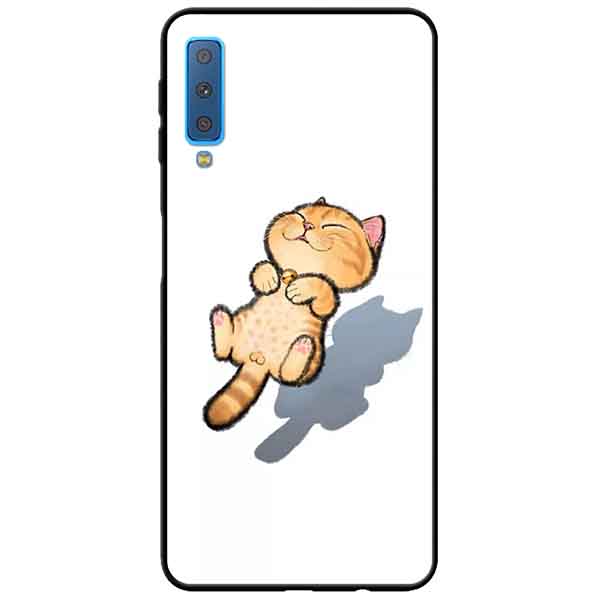 Ốp lưng in cho Samsung A7 2018 Mẫu Mèo Vàng