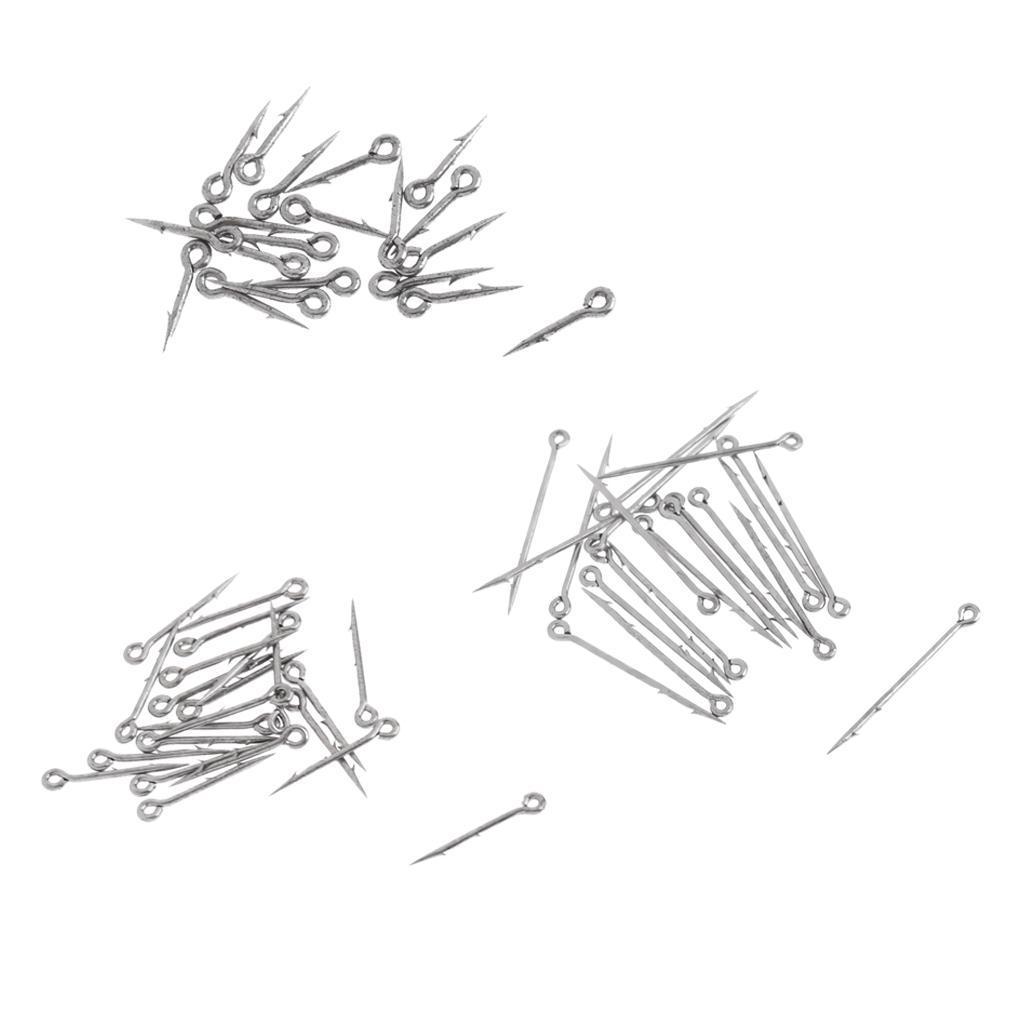 20Pcs High-carbon Steel Sea Fishing Worm Hooks Fishhook Straight Live Bait Lure Hooks, S M L