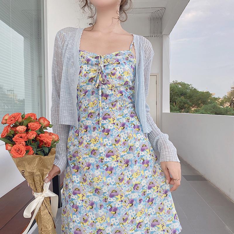 Áo khoác len mỏng Cardigan Quảng Châu 1 KHUY dáng ngắn đáng yêu và dễ phối đồ