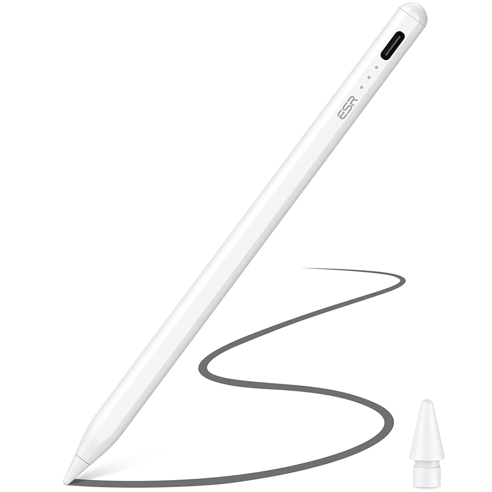 Bút cảm ứng ESR cho iPad có độ nhạy nghiêng, Bút cảm ứng iPad cho iPad 10/9/8/7/6, iPad Pro 11, iPad Pro 12.9, iPad Mini 6/5 và iPad Air 5/4/3, Palm Rejection , Đính kèm nam châm - Hàng Chính Hãng