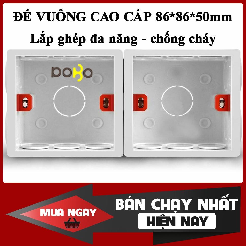 Đế âm tường cho ổ cắm điện vuông cao cấp DoBo Korea - Hàng chính hãng - Đế chôn âm tường chống cháy 86x86x50mm