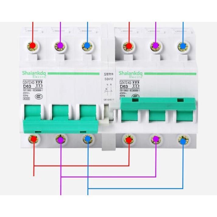 Cầu dao đổi nguồn 3P 380V/63A Shaiankadq chuyển mạch nhanh không gây mất điện dạng cơ độ bền cao