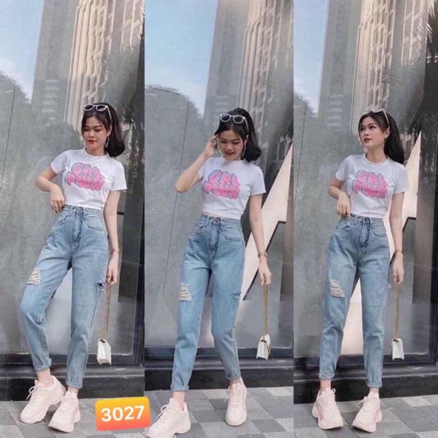 QUẦN BAGGY RÁCH XẺ SƯỜN SIÊU ĐẸPmã 3027