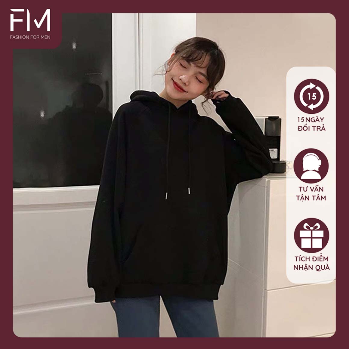 Áo hoodie nữ thời trang Hàn Quốc, chất nỉ bông nhẹ, ấm áp, trẻ trung, năng động - FORMEN SHOP - FM7GV016