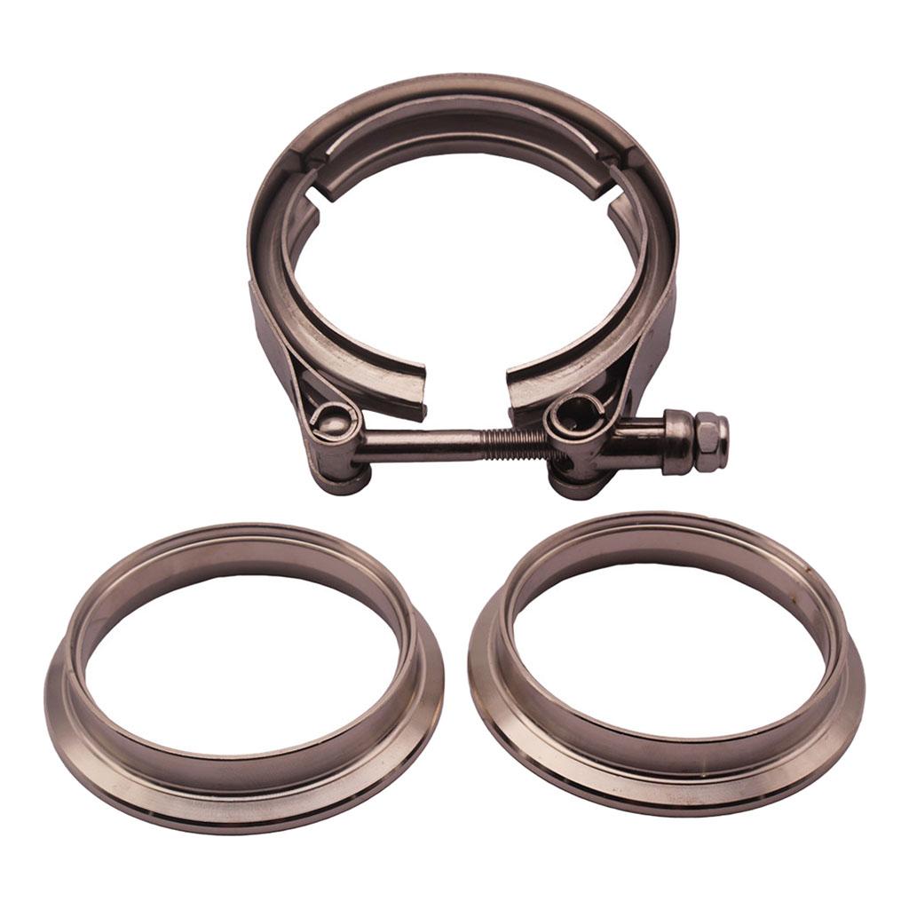 2 Pcs 2.5'' V-band Clamp Kit For Turbo Exhaust Pipes Turbo Downpipe Exhaust