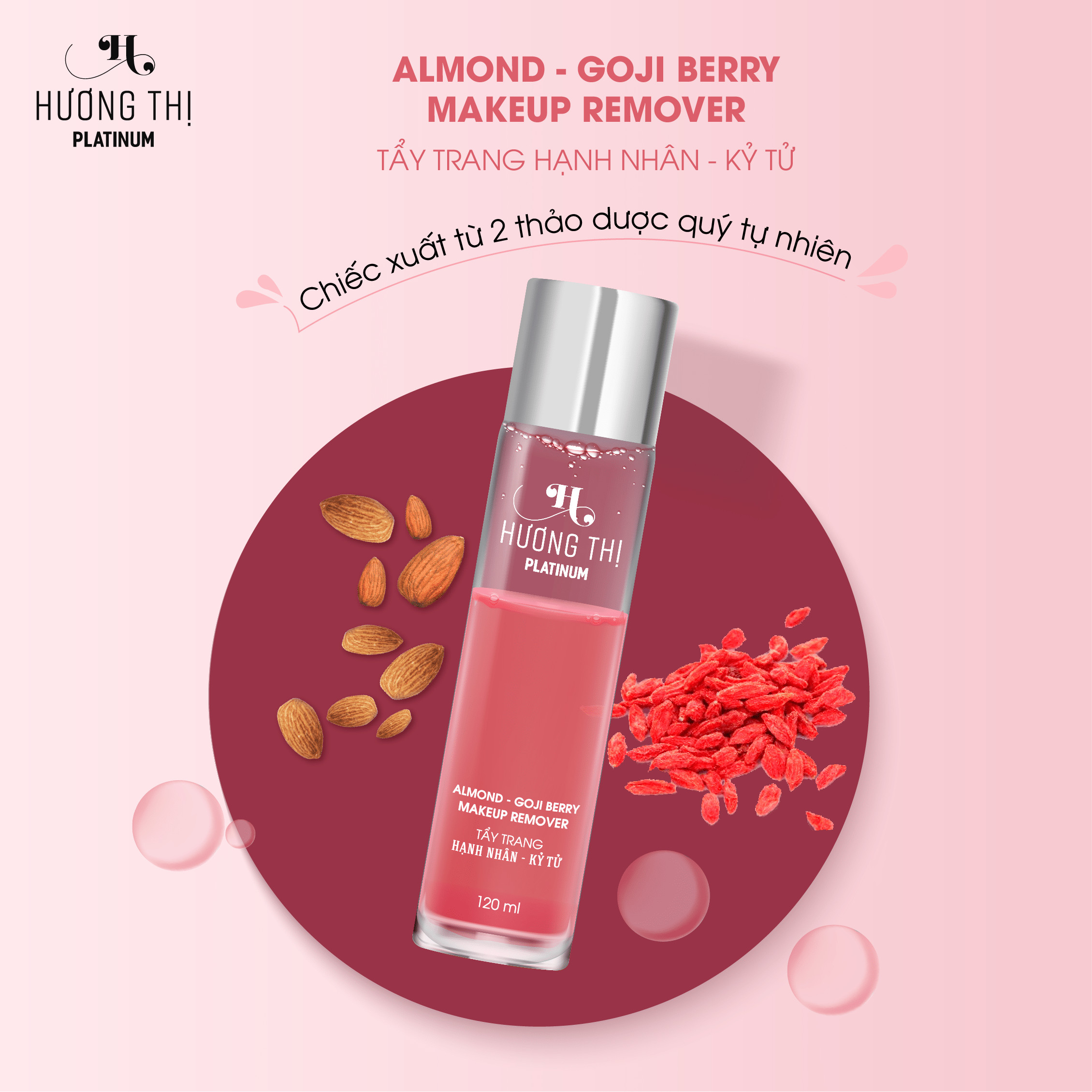 Nước Tẩy Trang Hạnh Nhân - Kỷ Tử Hương Thị - Almond - Goji Berry Makeup Remover 120 ml