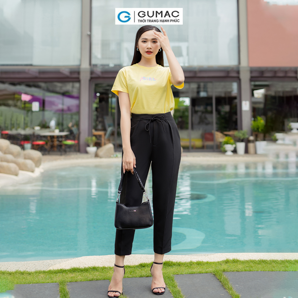 Quần baggy nữ thắt dây nơ tôn dáng trẻ trung thời trang GUMAC QD07047