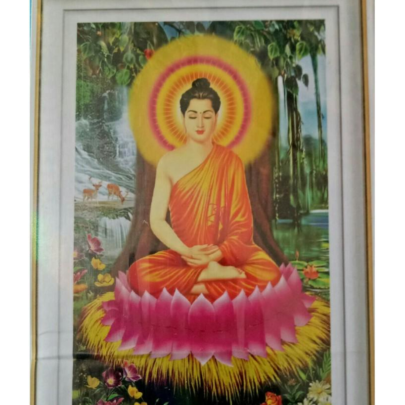 Tranh đính đá phật, kích thước 35 x 50