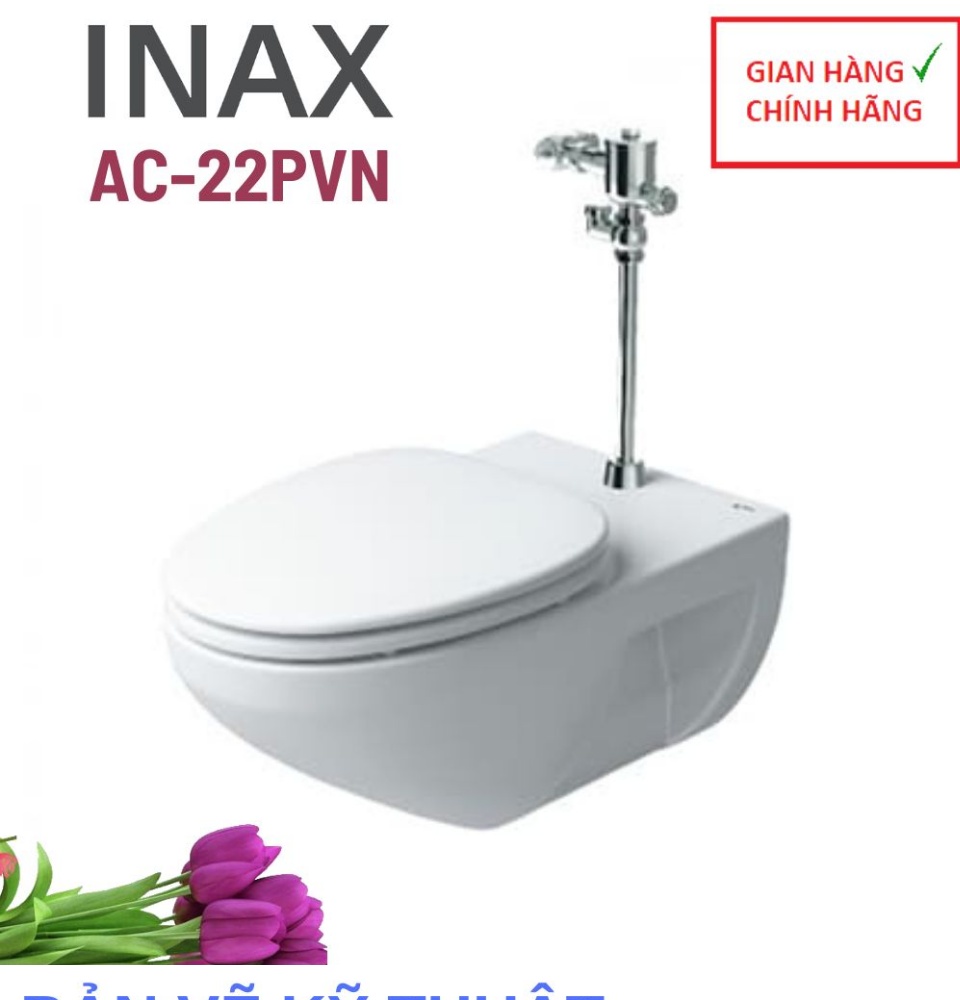 Nắp Bàn Cầu Inax AC-22PVN, Nắp Thay Thế Rơi Êm Dày Cao Cấp