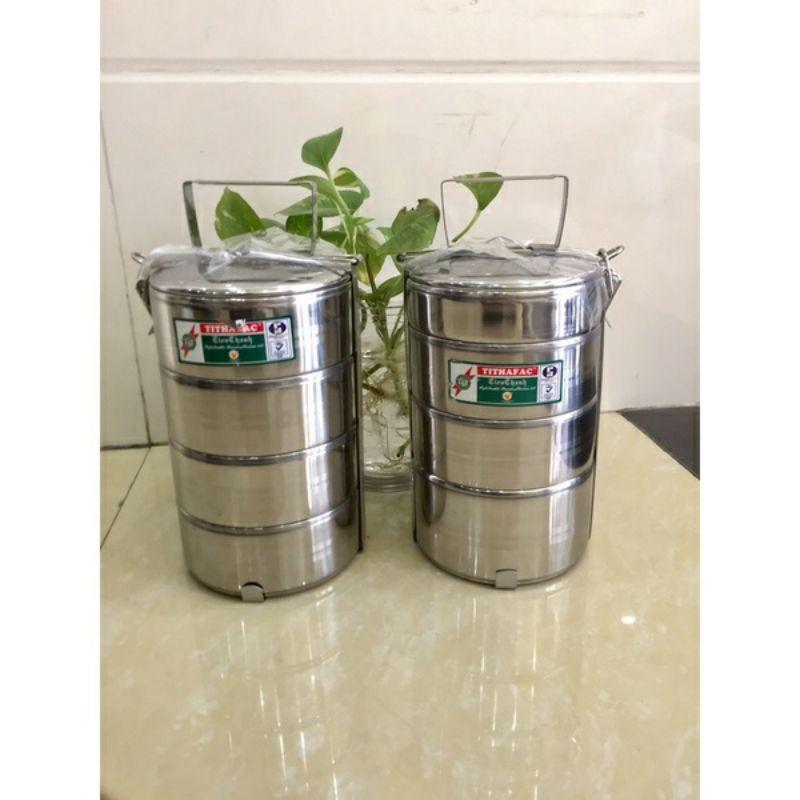Cặp lồng inox giữ nhiệt 3 ngăn dung tích 1400ml và 2000ml
