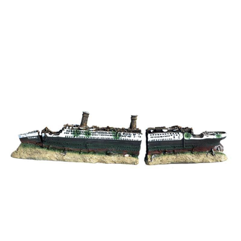 Trang trí hồ cá tàu đắm Titanic làm bằng nhựa thân thiện với môi trường