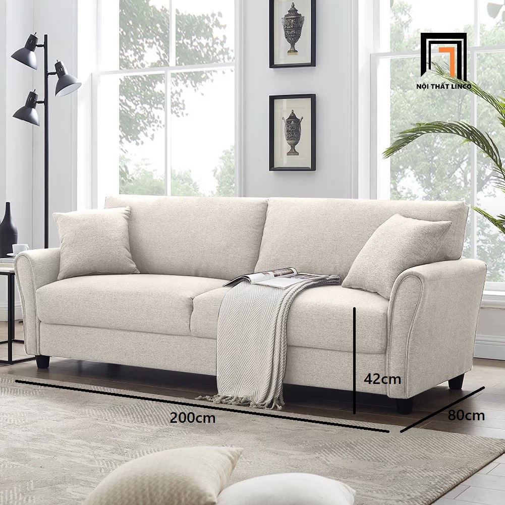 Ghế sofa văng 2m Iceola màu trắng kem giá rẻ