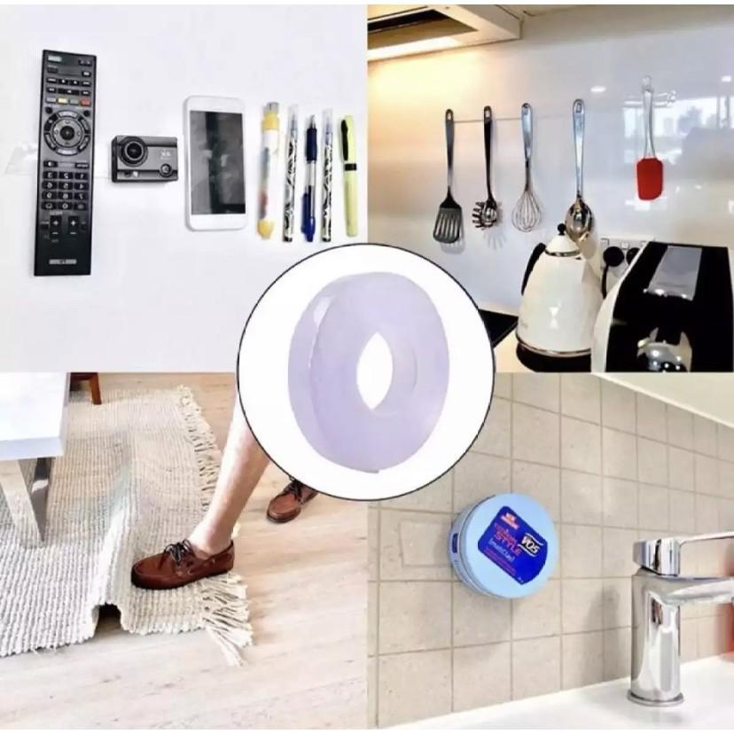 Băng keo dán dính trắng và 2 mặt đa năng trong suốt 3m Dày 2mm siêu dính.