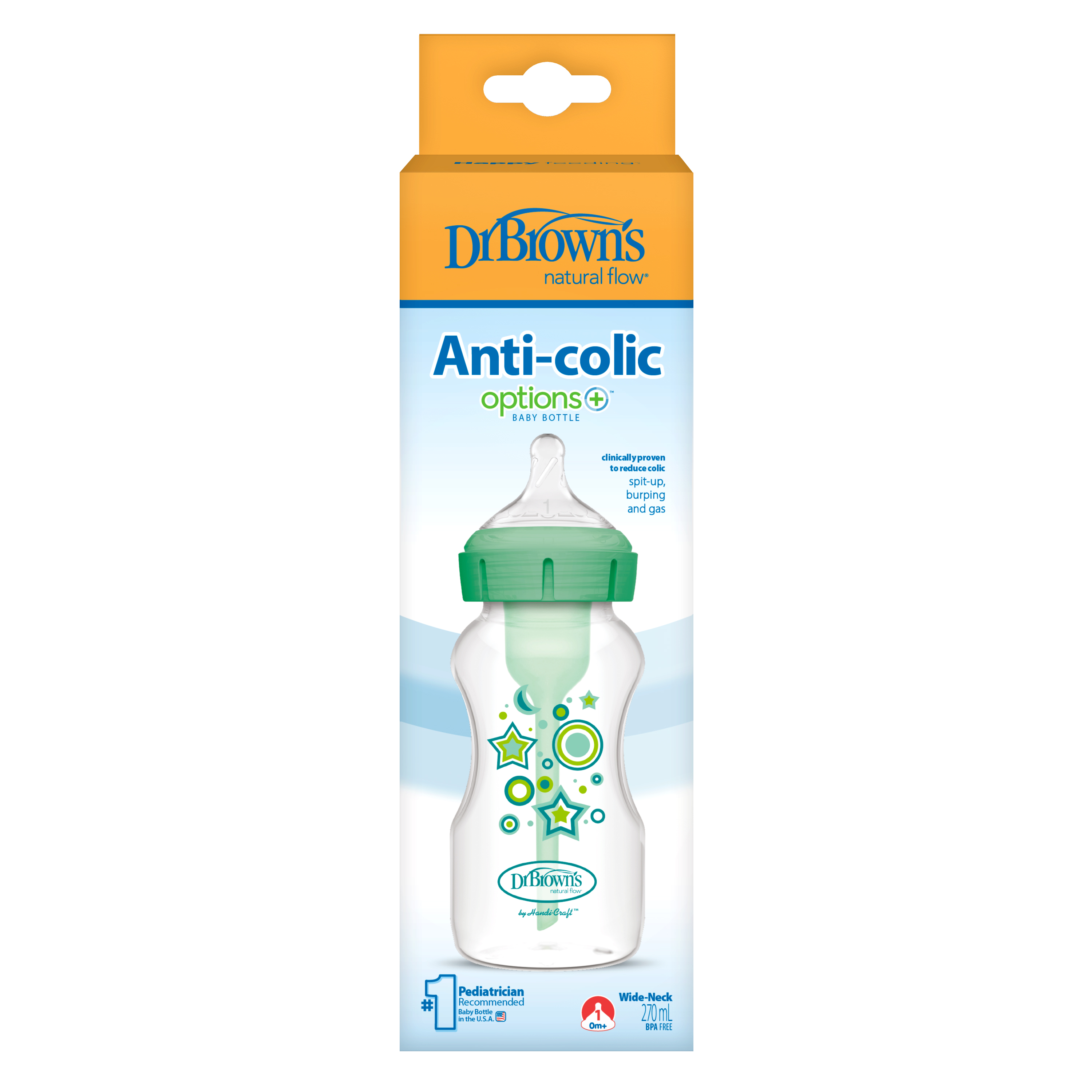 Bình sữa Dr.Brown's cổ rộng Deco 270ml nhựa PP Options Plus