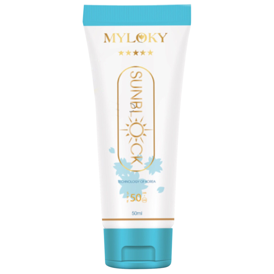 Kem Chống Nắng Trang Điểm Sáng Hồng Da Bảo Vệ 12h Sunblock Myloky SPF50/PA+++ UVP (50ml)