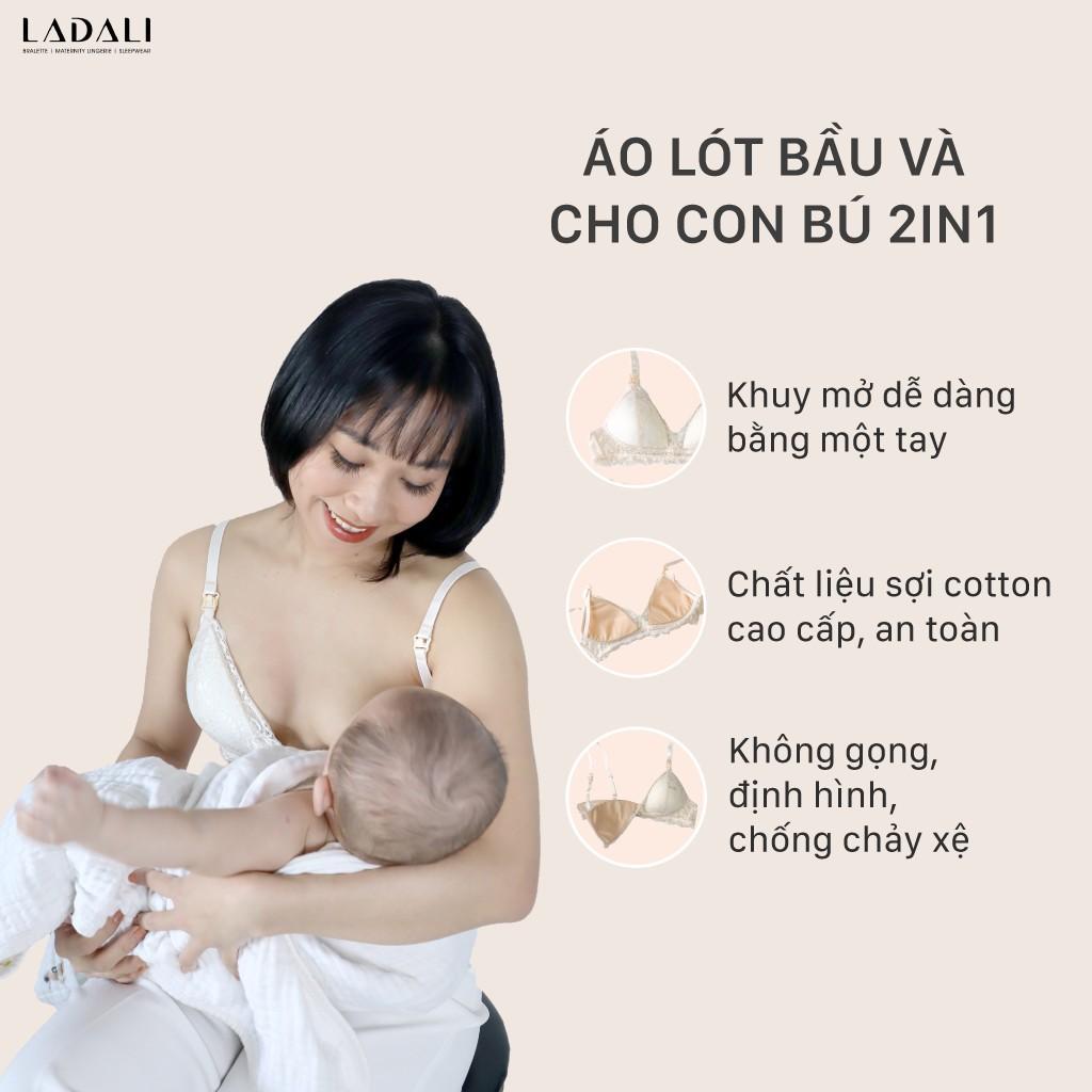 Combo 2 Áo Lót Bầu Sau Sinh Cho Con Bú Không Lót Thoáng Mát Hàng Thiết Kế Cao Cấp Ladali