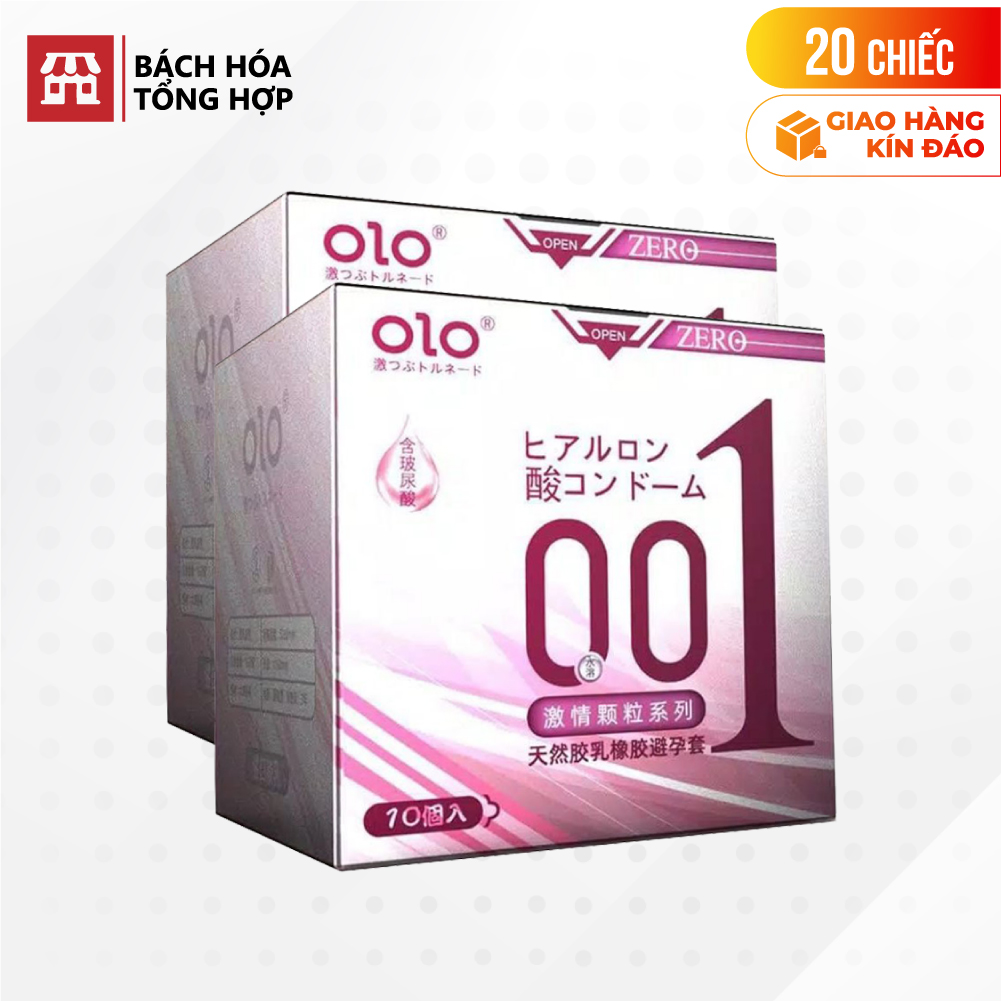 [Hộp 10 cái] Bao cao su OLO 0.01 Zero Hồng - Siêu mỏng, có hạt, nhiều gel bôi trơn