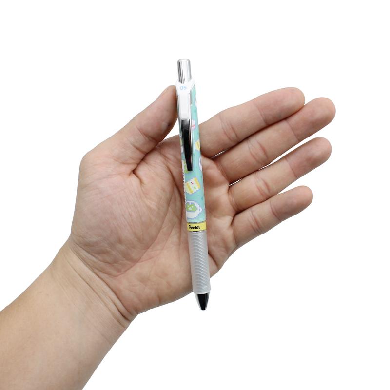 Bút Gel EnerGel Kawaii Pixel Art 0.5 mm - Pentel BLN75KW35-C - Café - Mực Xanh