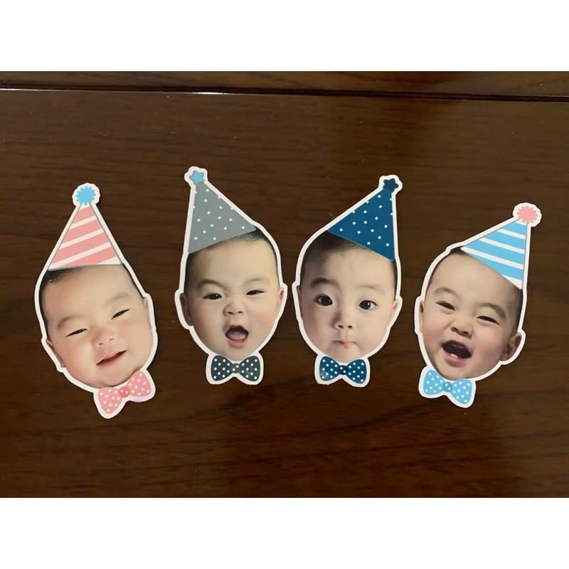 Tag cắm bánh kem ghép mặt bé siêu đáng yêu