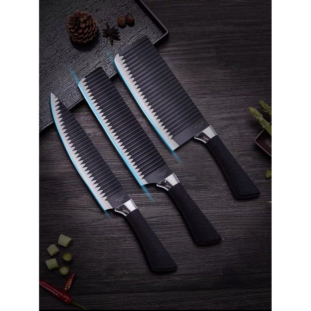 Dao Thái Nhật Lưỡi Gợn Sóng Bằng Thép Không Gỉ