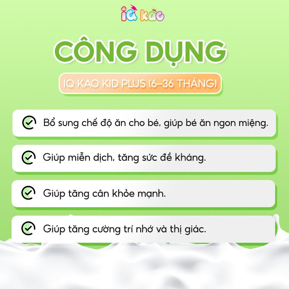 Combo sữa bột IQ KAO KID PLUS giúp bé ăn ngon tiêu hóa tốt hỗ trợ tăng cân hộp tăng sức đề kháng 900g