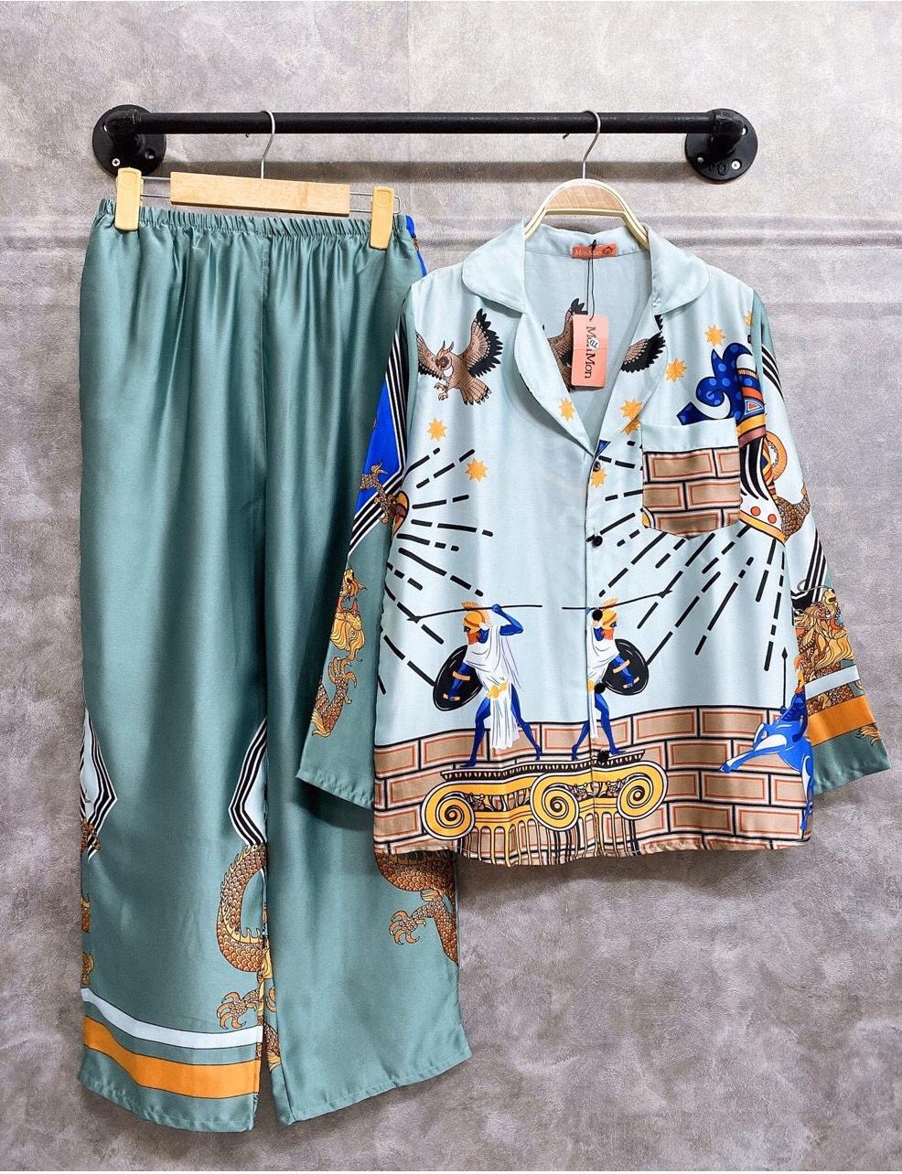 Đồ bộ mặc nhà Lụa Satin chân tay dài quần dài mẫu mới 2020