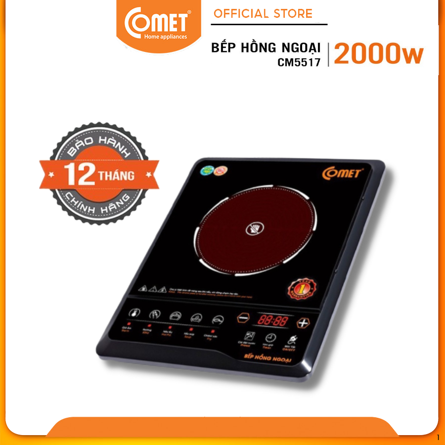 Bếp hồng ngoại Comet CM5517 (2000W) - Hàng chính hãng