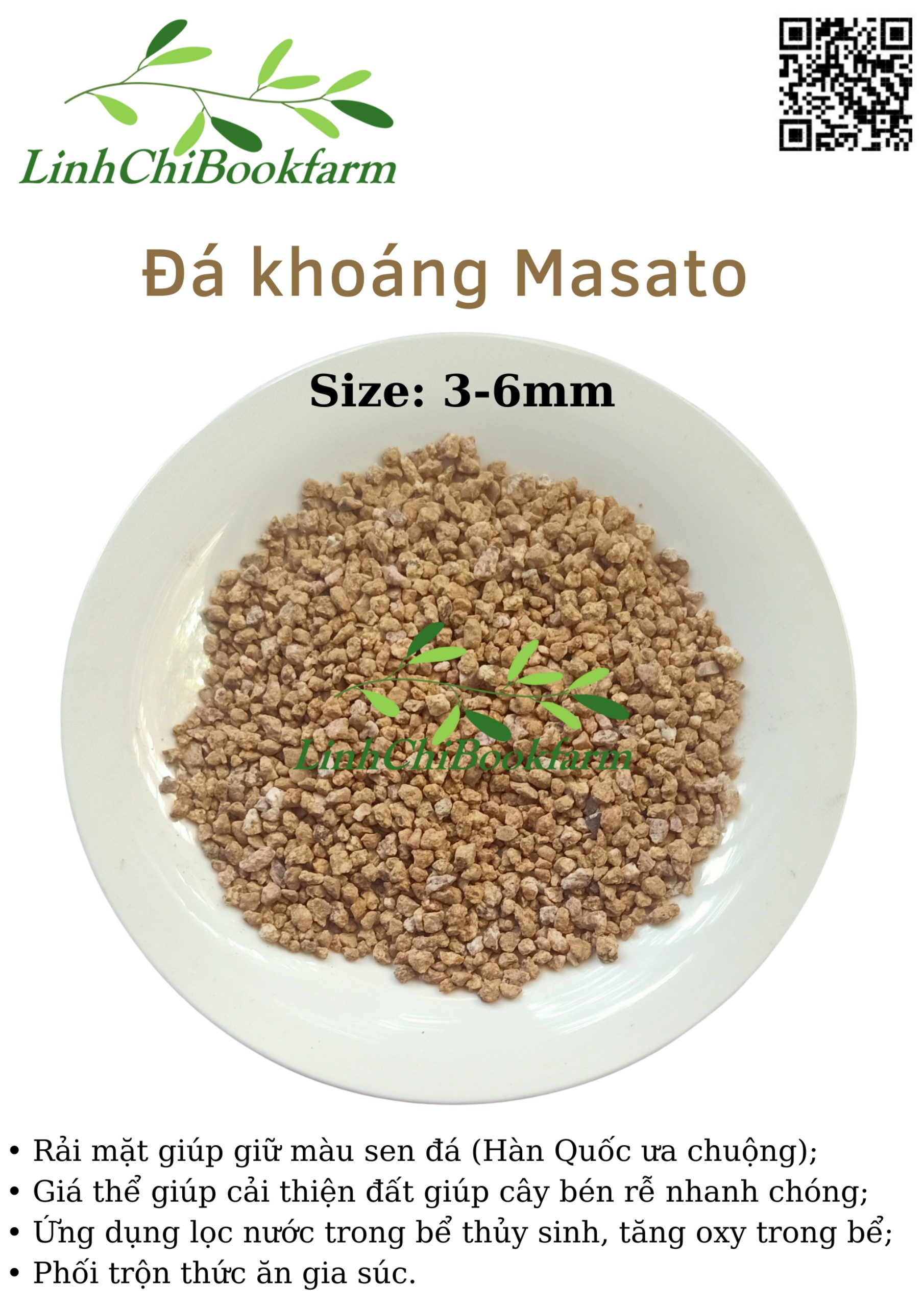 Đá Masato size 3-6mm - dùng rải mặt chậu giữ màu sen đá, xương rồng