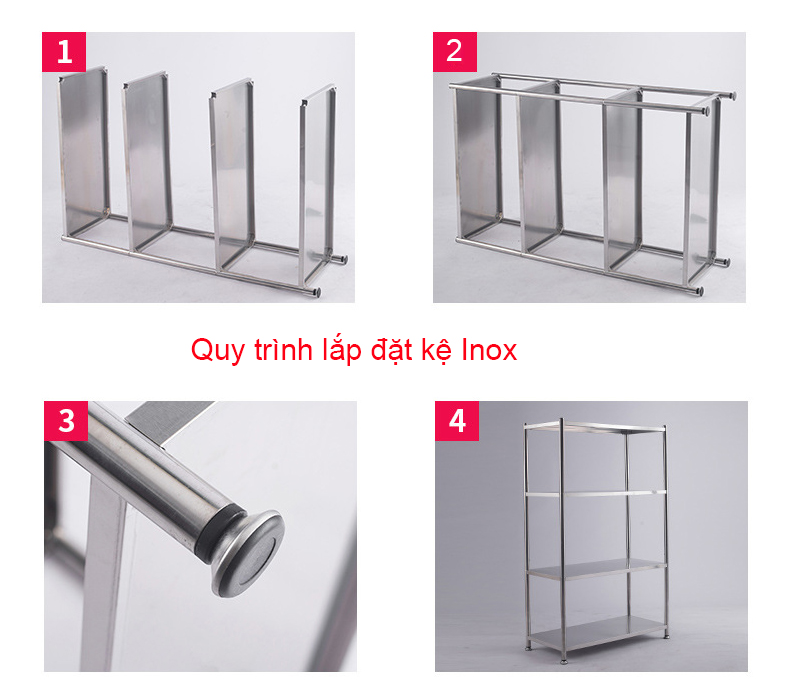 Kệ nhà bếp Kệ để đồ nhà bếp Giá để đồ nhà bếp đa năng nhập khẩu bằng Inox không gỉ (nam châm không hít) phong cách hiện đại