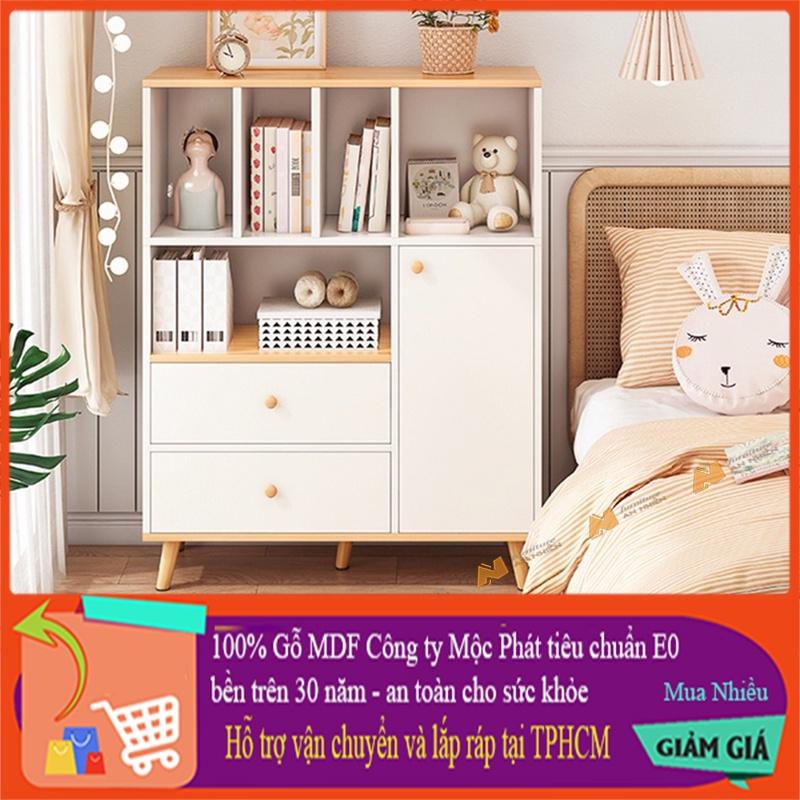 Made in VN Tủ sách kết hợp tủ để đồ cho bé tiện lợi gỗ mdf 17mm công ty Mộc Phát độ bền trên 30 năm A025
