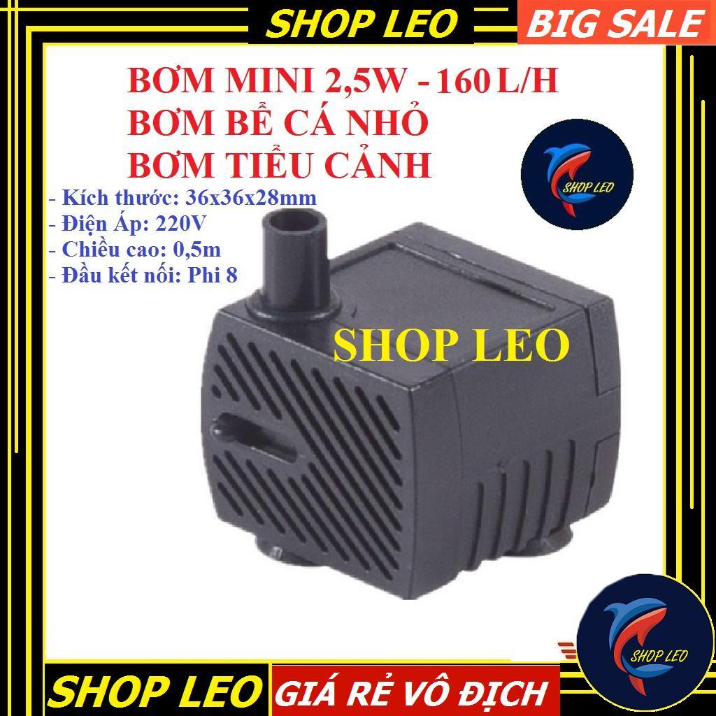 Bơm mini 2,5W- 160L/h - máy Bơm tiểu cảnh - phụ kiện thủy sinh - shopleo