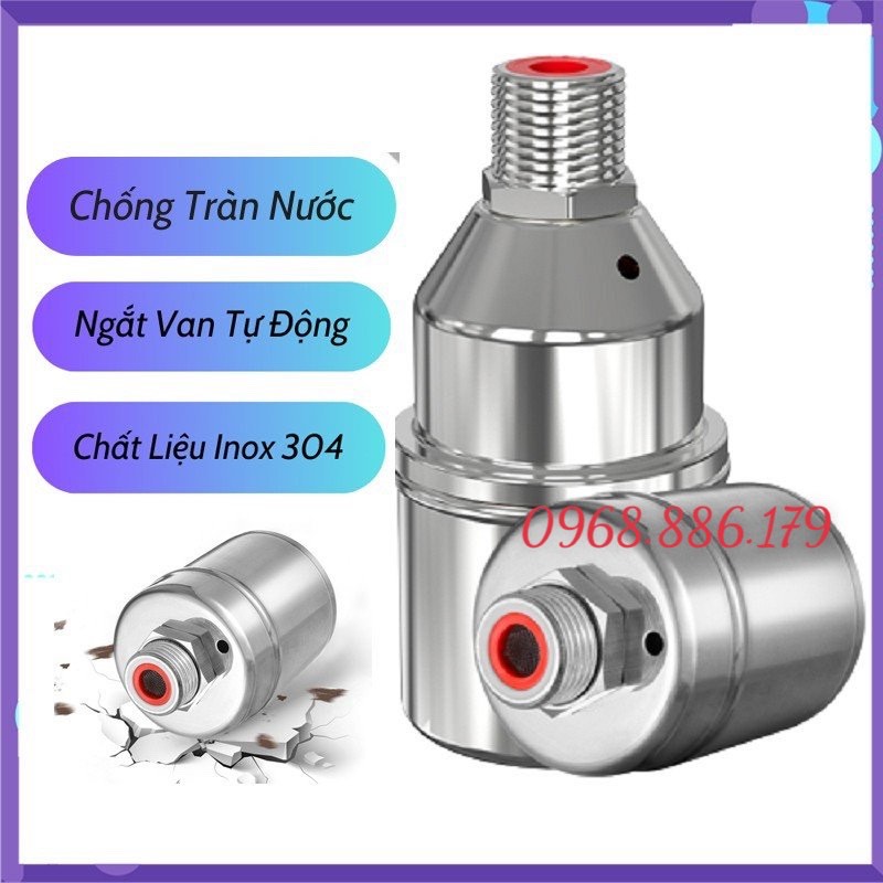Van Phao Cơ Nước Mini Tự Ngắt Khi Đầy, Điều Chỉnh Mực Nước, Chất Liệu Inox 304 - Phi 27
