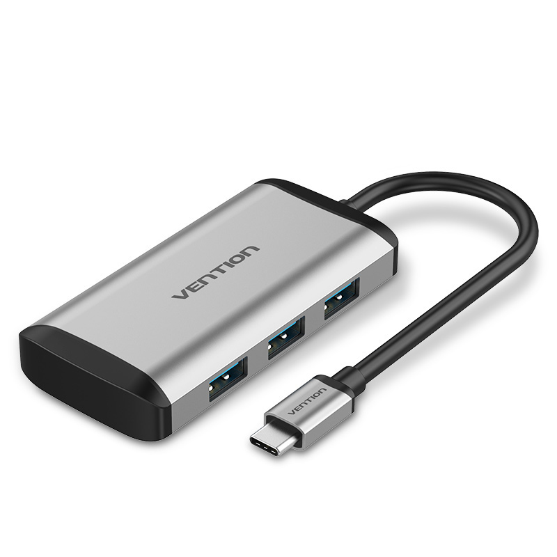 Cáp chuyển USB Type C to 4*USB 3.0 + PD Micro USB Vention TGCHB (5 in 1) - Hàng chính hãng