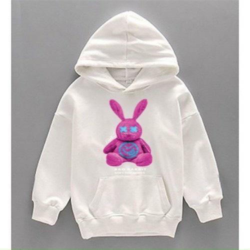 Áo hoodie unisex in hình Thỏ chất nỉ dày mịn, áo nỉ hoodie có mũ tay dài dáng rộng nam nữ mặc thoải mái - K082