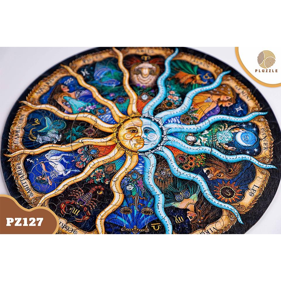 PLUZZLE Bộ xếp hình gỗ thông minh puzzle đồ chơi ghép hình 12 Cung Hoàng Đạo – PZ127