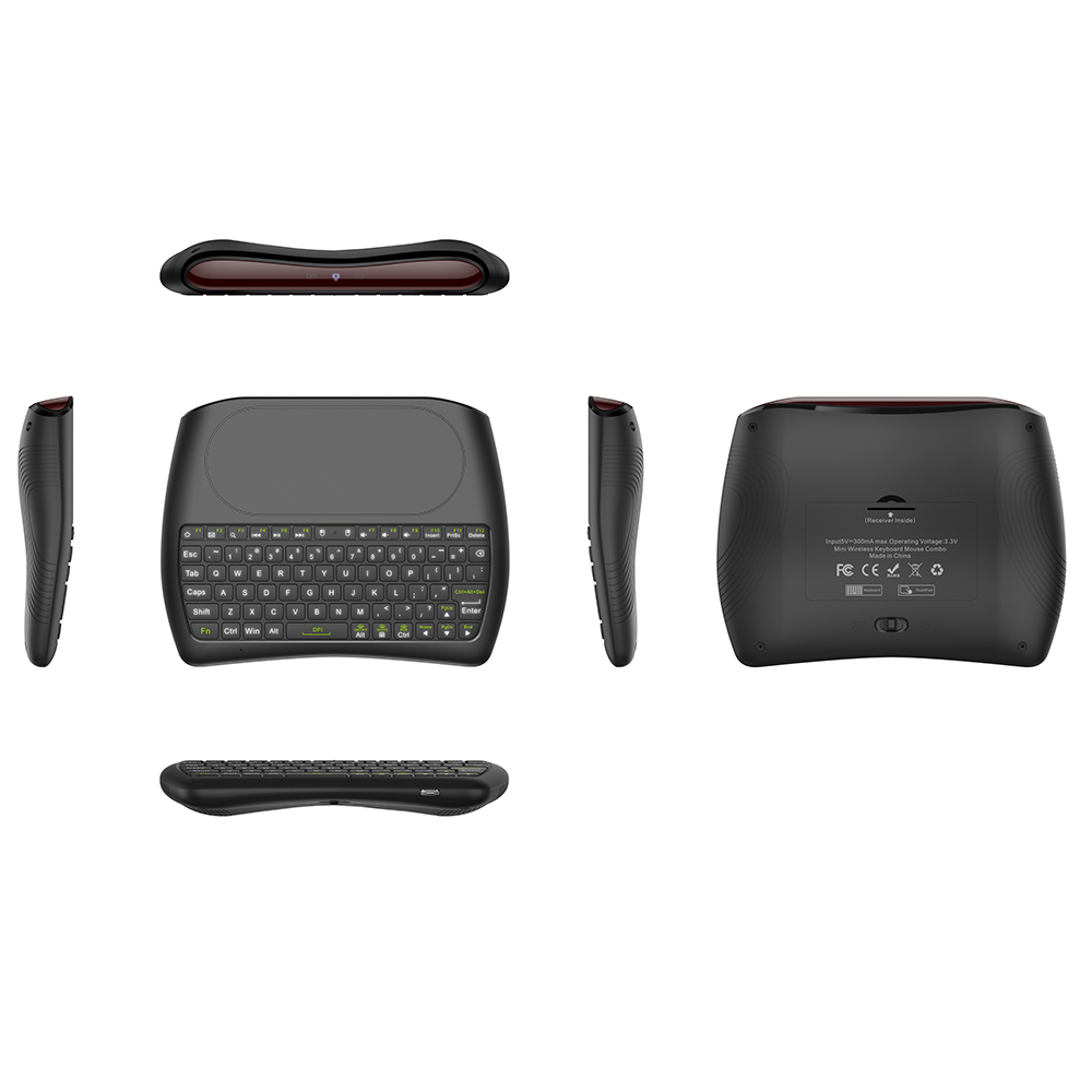 Bàn Phím Không Dây D08 2.4GHz Chuột Cảm Ứng Điều Khiển Từ Xa Cầm Tay Với Đèn LED Dành Cho AnDroid TV Box Thông Minh