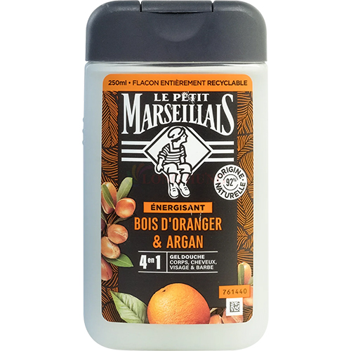 Sữa tắm 92% hữu cơ Le Petit Marseillais 4 in 1 (250ml) - Hàng chính hãng