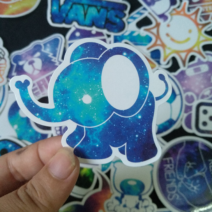 Bộ Sticker dán cao cấp chủ đề MÀU TÍM GALAXY - Dùng dán Xe, dán mũ bảo hiểm, dán Laptop