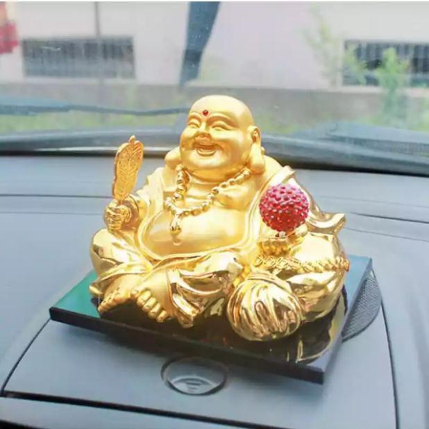 Tượng Phật Di Lạc để Taplo Xe Hơi dùng Năng Lượng Mặt Trời